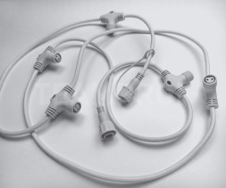 Шина, 2 pin, Т-коннектор, 2,5 м, 5 разъемов, белая