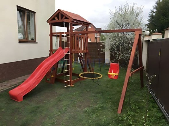 Деревянная детская площадка для дачи Igragrad Панда Фани Gride