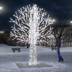 Светодиодное дерево Декоративное серебряное 3.3 м.