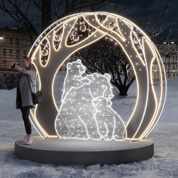 Светодиодная фотозона Семья мишек 3.91 м, (OPR-005-1001)