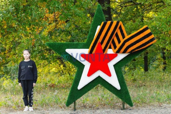 Топиари звезда с лентой — газон Eco