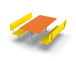 Стол со скамейками и спинкой