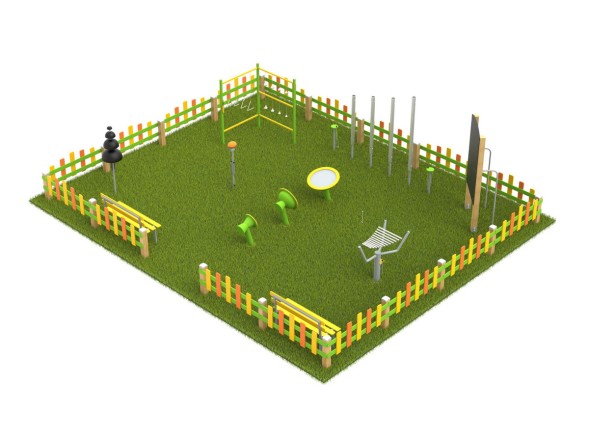 Музыкальная площадка с ограждением «Макси», 341.00.03