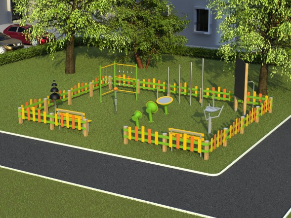 Музыкальная площадка с ограждением «Макси», 341.00.03