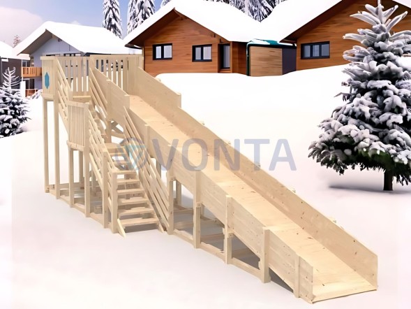 Зимняя горка IgraGrad Snow Fox скат 10 м без окраски