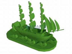 Топиари корабль, h — 250 см, зеленый — газон Eco