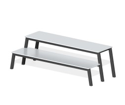 Горизонтальная гимнастическая скамья двойная разноуровневая, СО-01Г