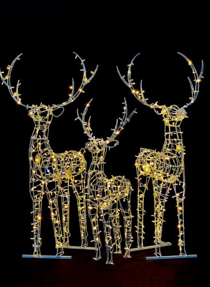 Композиция световых фигур «Семья оленей» Каркас