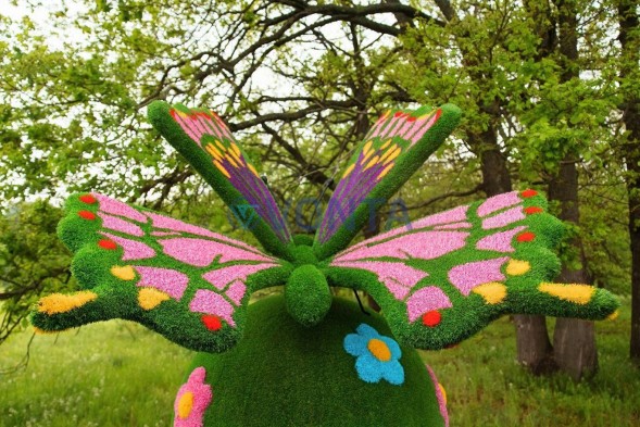 Топиари композиция бабочка на шаре поляна — газон Eco + Eco +