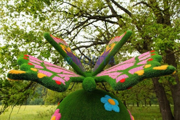 Топиари композиция бабочка на шаре поляна — газон Eco + Eco +