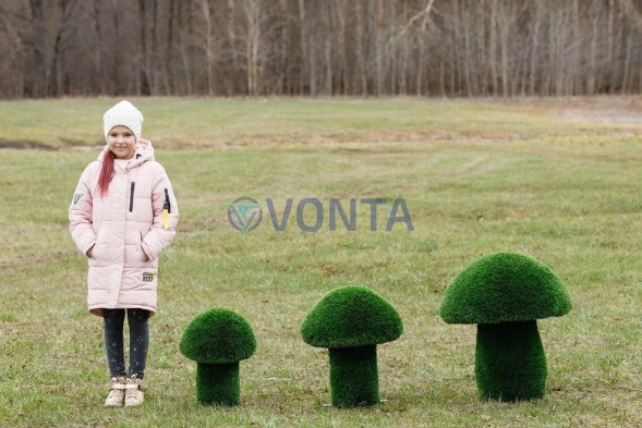 Топиари гриб белый, h=70 см — газон Premium