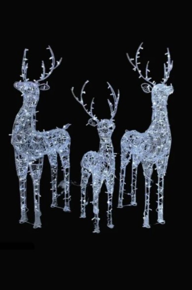 Композиция световых фигур «Семья оленей» Ажур