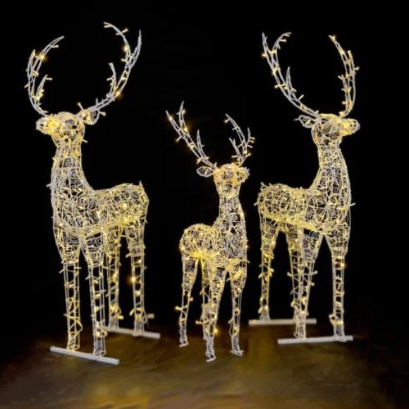 Композиция световых фигур «Семья оленей» Ажур