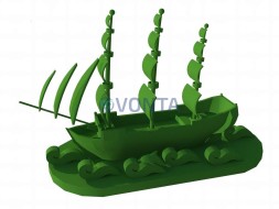 Топиари корабль, h — 100 см, зеленый — газон Eco