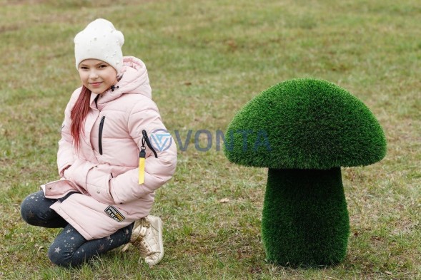 Топиари гриб белый, h=70 см — газон Deluxe