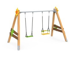 Качели на брусе «Кактус» двойные