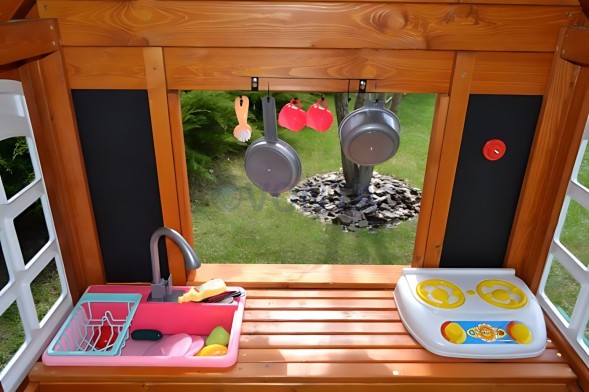 Детский домик Happy house 3 песочный дворик