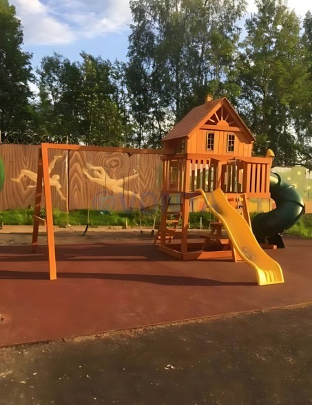 Деревянная детская площадка для дачи Igragrad Шато с трубой (Домик)