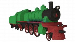 Топиари паравоз, цветной, 3 цвета — газон Eco