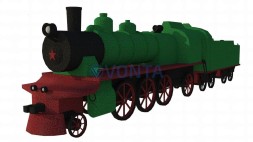 Топиари паравоз, цветной, 3 цвета — газон Eco