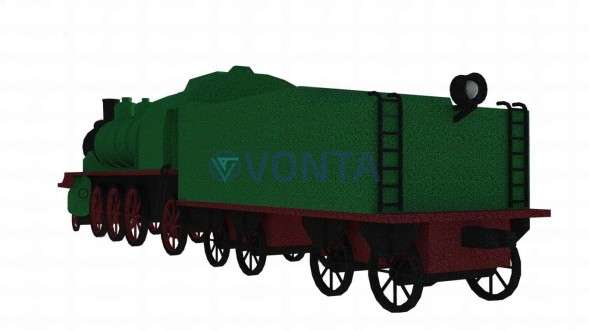 Топиари паравоз, цветной, 3 цвета — газон Eco