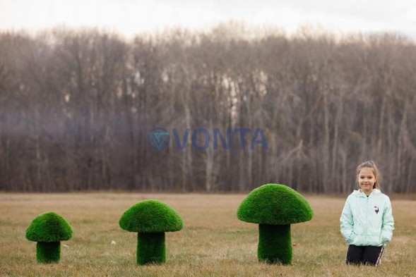 Топиари гриб белый, h=40 см — газон Premium