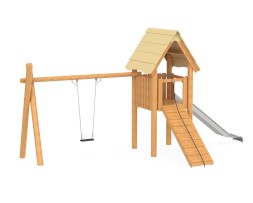 Игровой комплекс «Хижина» с качелью тип 1