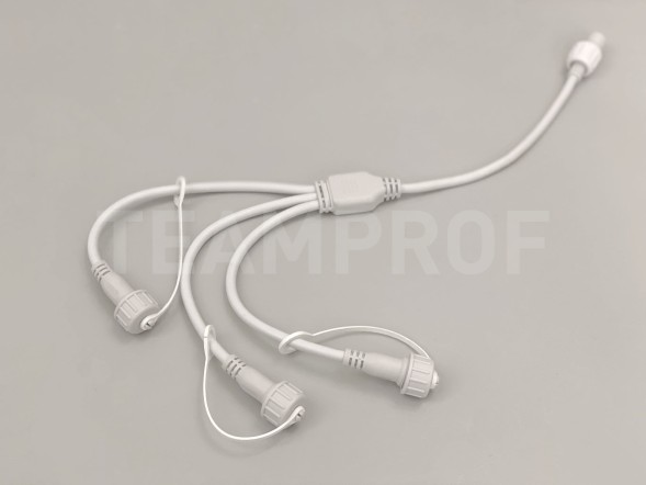 Разветвитель, 2 pin, 1-3, белый