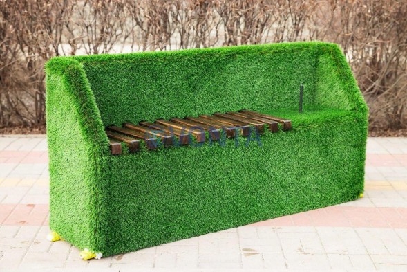 Топиари лавочка, фотозона, бук , L=175 см — газон Deluxe