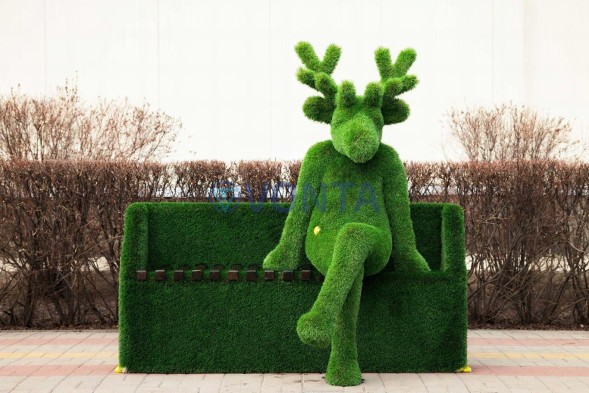 Топиари лавочка, фотозона, бук , L=175 см — газон Deluxe