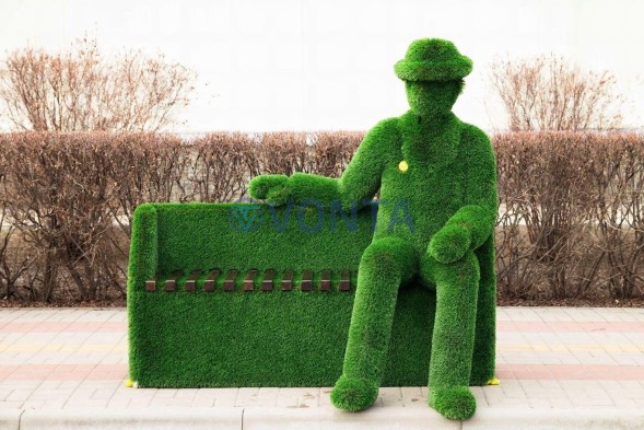 Топиари лавочка, фотозона, бук , L=175 см — газон Deluxe