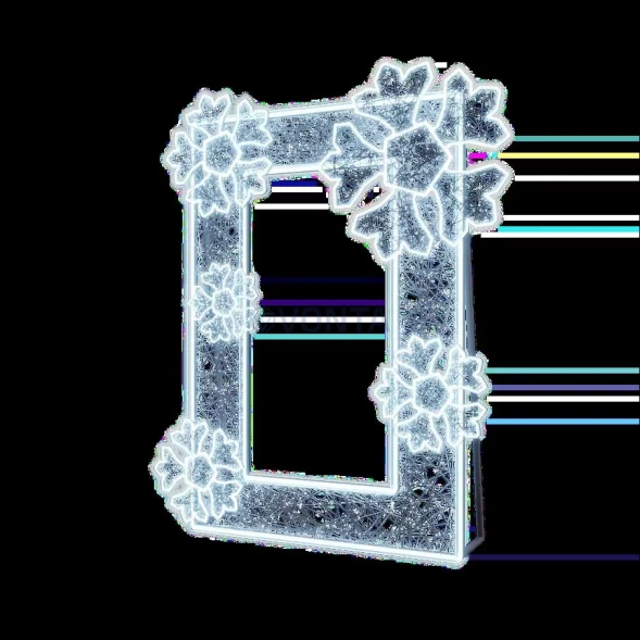 Светодиодная фотозона Рамка со снежинками 250 см., (SR077)