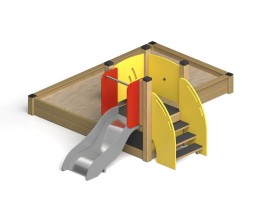 Песочница “Роза” с горкой, ПСL-02