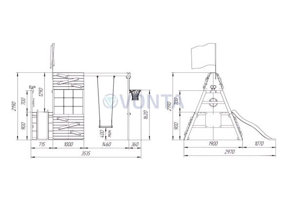 Спортивный домик Савушка База Mini - 2 с качелями