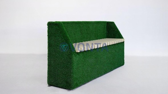 Топиари лавочка фотозона, модель 2, L=175 см — газон Есо