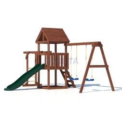 Детская площадка CustWood Junior Color JC3 с деревянной крышей