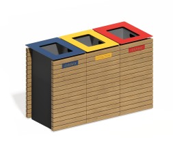 Урна тройная для раздельного сбора мусора, ПМ-159