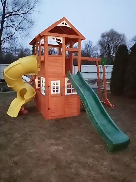 Детская площадка IgraGrad Клубный домик 2 с трубой и рукоходом Luxe