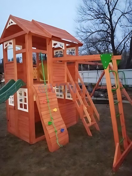 Детская площадка IgraGrad Клубный домик 2 с трубой и рукоходом Luxe