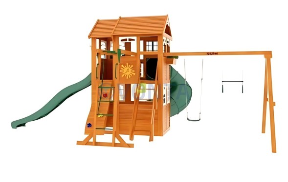 Детская площадка IgraGrad Клубный домик 2 с трубой и рукоходом Luxe