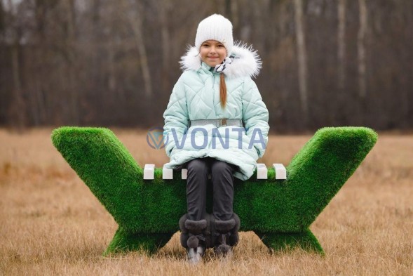 Топиари лавочка, светлая, сосна — газон Premium