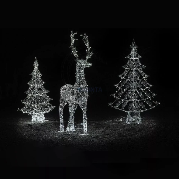 Комплект светодиодных фигур Олень в лесу 3 шт., (OL153)