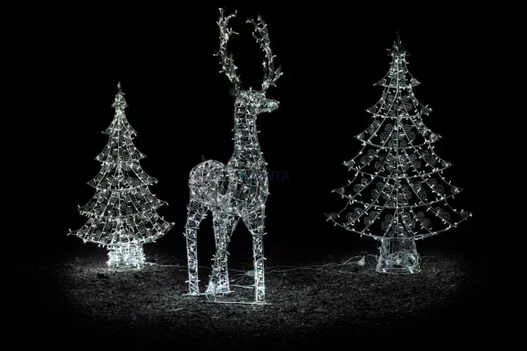 Комплект светодиодных фигур Олень в лесу 3 шт., (OL153)