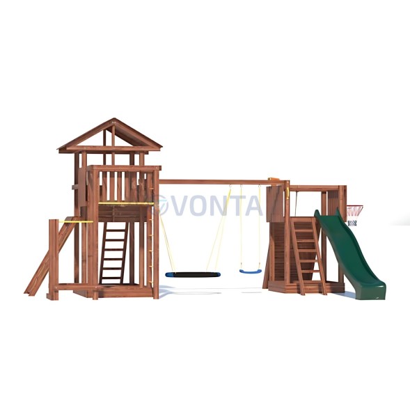 Детская деревянная игровая площадка для улицы дачи CustWood Active 10