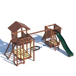 Детская деревянная игровая площадка для улицы дачи CustWood Active 10