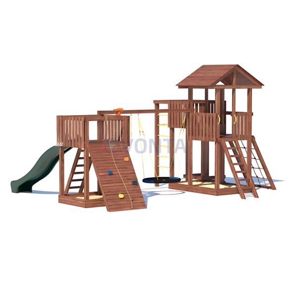 Детская деревянная игровая площадка для улицы дачи CustWood Active 10