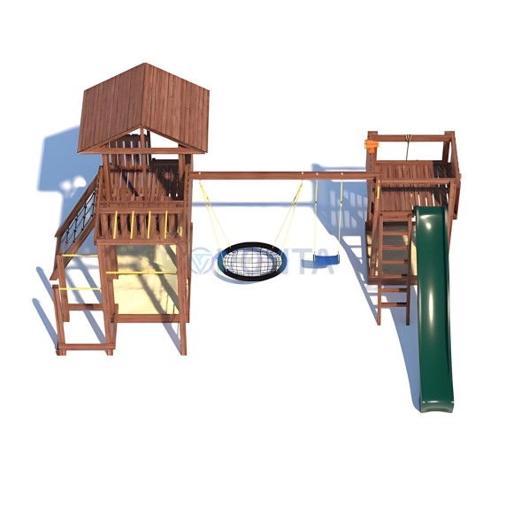 Детская деревянная игровая площадка для улицы дачи CustWood Active 10