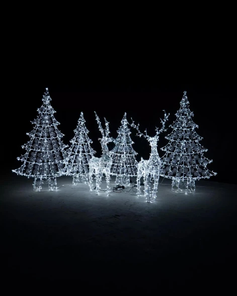 Комплект светодиодных фигур Олени в лесу 6 шт., (OL164)