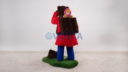 Топиари композиция девочка Мария и медведь Витюша — газон Eco