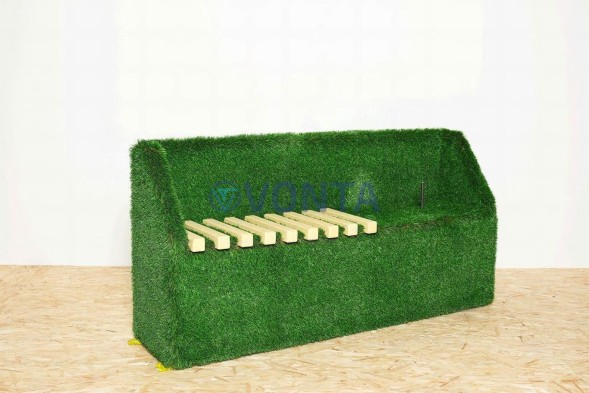 Топиари лавочка, фотозона, полимерная доска, L=175 см- газон Deluxe